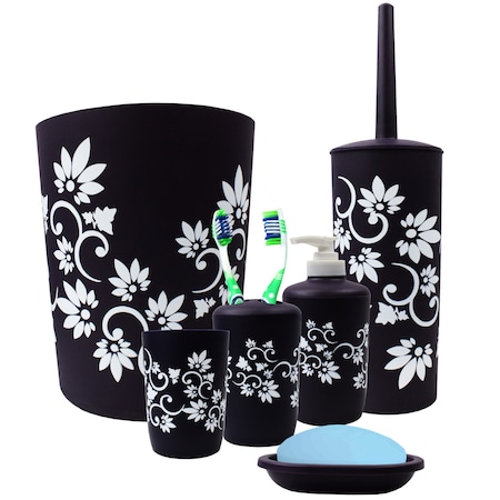 Blue Donuts Bathroom Accessories Complete Set, Purple, 6 Piece Set BD3448967